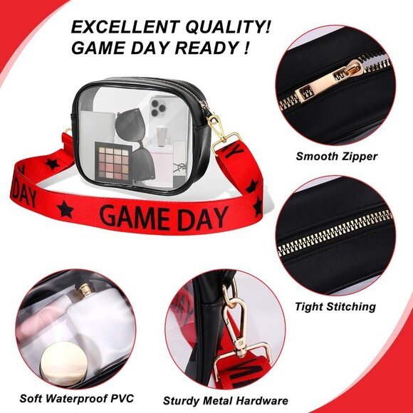 Clear Bag for Stadium Events Game Day Clear Purse Stadium Approved Football Cros - Picture 5 of 9